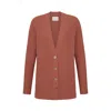 Losano Women's Yellow / Orange Relaxed Cardigan - Orange In Baked Clay