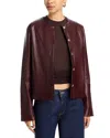 Lost And Wander Valor Of Venus Faux Leather Jacket In Burgundy