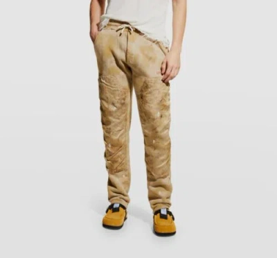 Pre-owned Lost Daze $750  Men's Brown Paint Splatter Straight Leg Sweatpants Size Xxl