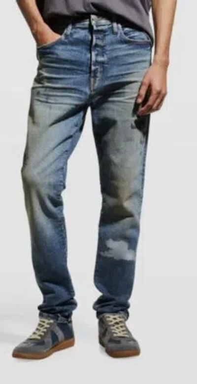 Pre-owned Lost Daze $850  Men's Blue Portal Smiley Graphic Straight Jeans Pants Size 32