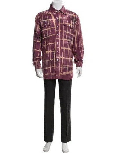 Pre-owned Lost Daze Graphic Print Long Sleeve Shirt In Purple