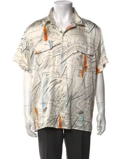 Pre-owned Lost Daze Printed Short Sleeve Shirt In Neutral