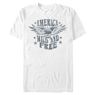 Lost Gods America Wild And Free Bald Eagle Graphic T-shirt In White