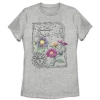 Lost Gods Boho Sun Moon Flowers  Graphic T-shirt In Gold