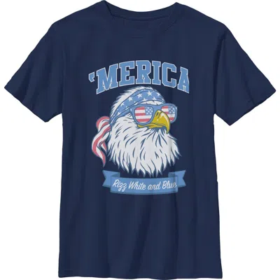 Lost Gods Kids' Boy's  America Cool Bald Eagle Graphic T-shirt In Blue