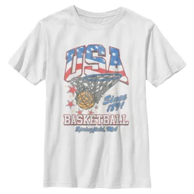 Lost Gods Kids' Boy's  Since 1891 Usa Basketball Graphic T-shirt In White