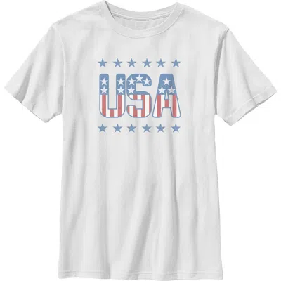 Lost Gods Kids' Boy's  Usa Athletic Stars Graphic T-shirt In White