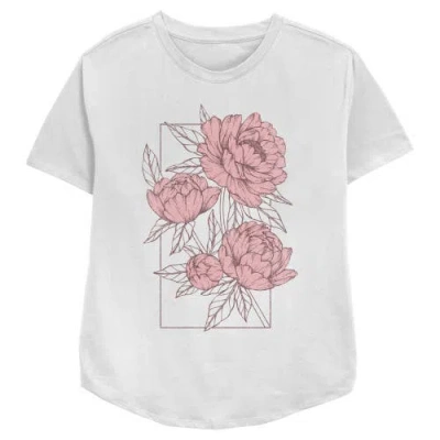 Lost Gods Distressed Peonies  Graphic T-shirt In White