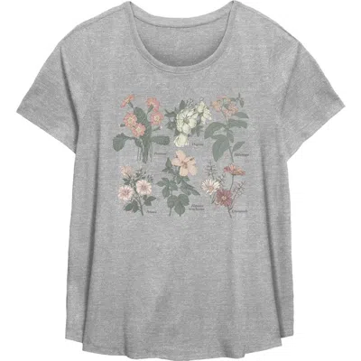 Lost Gods Floral Grid Names  Graphic T-shirt In Gray