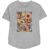 Lost Gods Floral Sketch  Graphic T-shirt In Gray