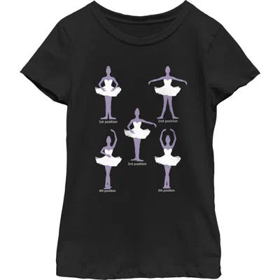 Lost Gods Kids' Girl's  Ballet Positions  Graphic T-shirt In Black