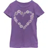Lost Gods Girl's  Daisy Heart  Graphic T-shirt In Purple