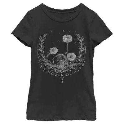 Lost Gods Kids' Girl's  Dandelion Moon Wish  Graphic T-shirt In Black
