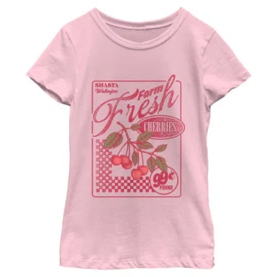 Lost Gods Kids' Girl's  Farm Fresh Cherries Graphic T-shirt In Pink
