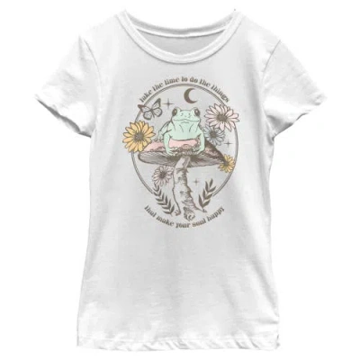 Lost Gods Kids' Girl's  Happy Soul Frog  Graphic T-shirt In White