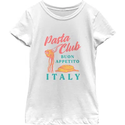 Lost Gods Kids' Girl's  Pasta Club Italy Graphic T-shirt In White