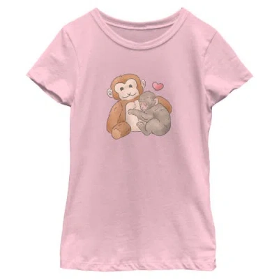 Lost Gods Kids' Girl's  Plush Monkey Love Graphic T-shirt In Animal Print