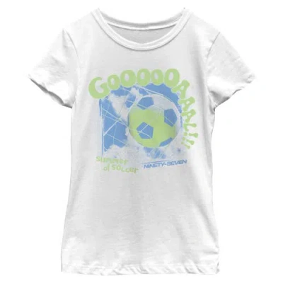 Lost Gods Kids' Girl's  Summer Of Soccer And Goals Graphic T-shirt In White