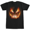 Lost Gods Halloween Evil Pumpkin Face  Graphic T-shirt In Black