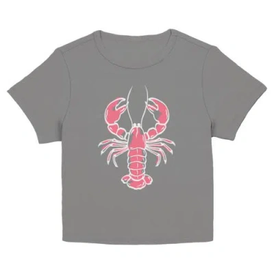Lost Gods Junior's American Lobster Artwork Short Sleeve Baby T-shirt In Charcoal
