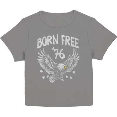 Lost Gods Junior's Born Free Eagle Short Sleeve Baby T-shirt In Charcoal