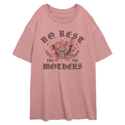 Lost Gods Junior's  No Rest For The Mothers Graphic T-shirt In Pink