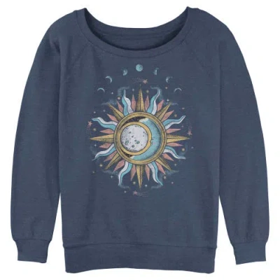 Lost Gods Junior's  Sun And Moon Phases Sweatshirt In Blue