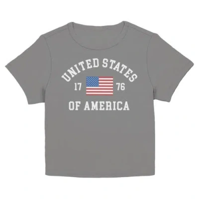 Lost Gods Junior's United States Of America 1776 Flag Short Sleeve Baby T-shirt In Charcoal