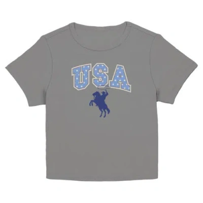 Lost Gods Junior's Usa Star Rodeo Short Sleeve Baby T-shirt In Charcoal
