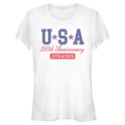 Lost Gods Juniors  1776 Usa 250th Anniversary T Shirt In White