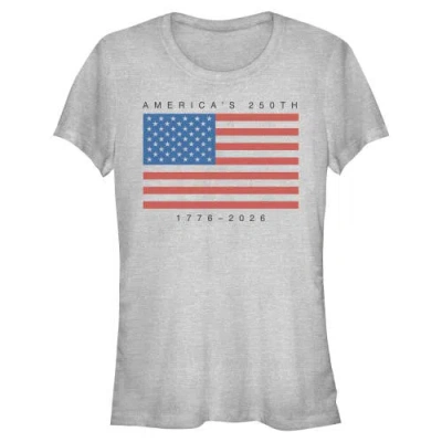 Lost Gods Juniors  America 250th Anniversary Flag T Shirt In Athletic Heather