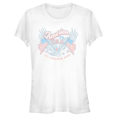 Lost Gods Juniors  America 76 Let Freedom Ring T Shirt In White
