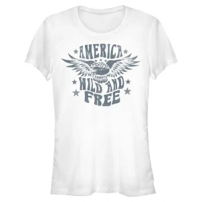 Lost Gods Juniors  America Wild And Free Bald Eagle T Shirt In White