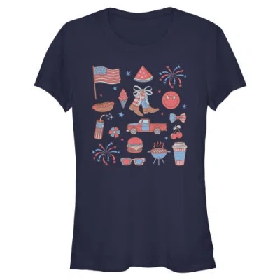 Lost Gods Juniors  American Fourth Of July Icons T Shirt In Multi