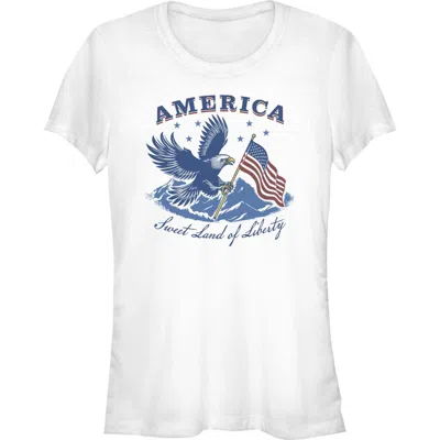 Lost Gods Juniors  Sweet Land America T Shirt In White