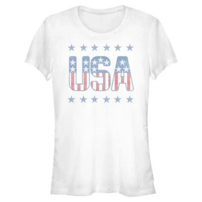 Lost Gods Juniors  Usa Athletic Stars T Shirt In White