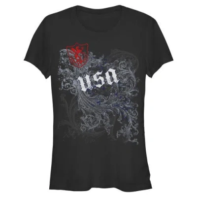 Lost Gods Juniors  Usa Goth Floral T Shirt In Brown