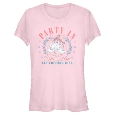Lost Gods Juniors  Usa Let Freedom Ring T Shirt In Pink