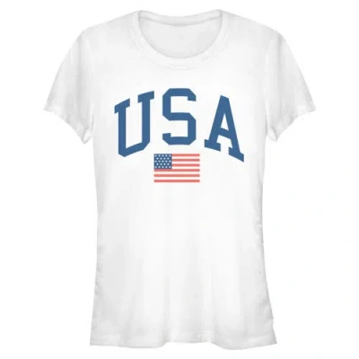 Lost Gods Juniors  Varsity Usa American Flag T Shirt In White