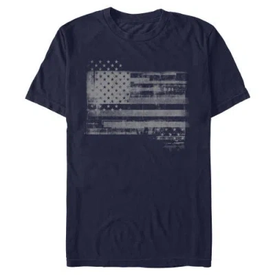 Lost Gods Monochromatic American Flag  Graphic T-shirt In Blue