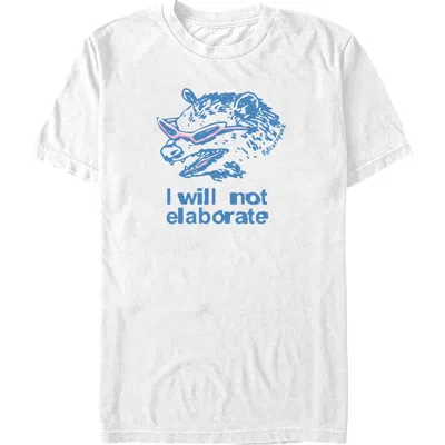 Lost Gods Opossum Will Not Elaborate Graphic T-shirt In White