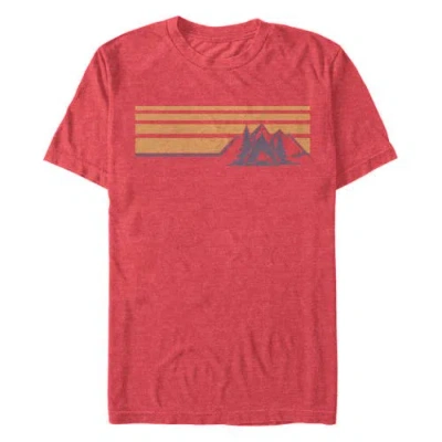 Lost Gods Retro Camping Tent Scene  Graphic T-shirt In Red