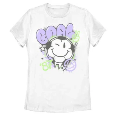 Lost Gods Soccer Ball Smiley Face  Graphic T-shirt In White