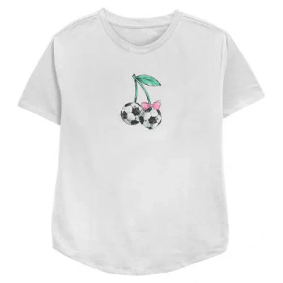 Lost Gods Soccer Cherries Watercolor Sketch  Graphic T-shirt In White