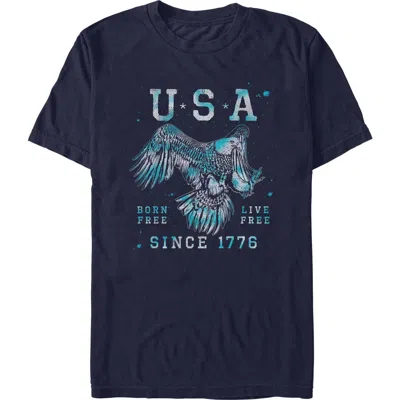 Lost Gods Usa Born And Live Free Graphic T-shirt In Blue
