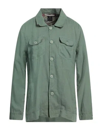 Lost In Albion Man Shirt Green Size 42 Linen