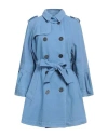 Lost In Me Lost [in] Me Woman Overcoat & Trench Coat Pastel Blue Size 6 Cotton