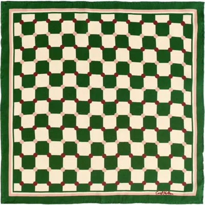 Lost Pattern Checkerboard Pocket Square In Green