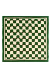 Lost Pattern Checkerboard Silk Pocket Square In Green