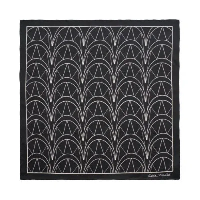 Lost Pattern Chrysler Silk Bandana In Black